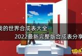 我的世界合成表大全 2022最新完整版合成表分享